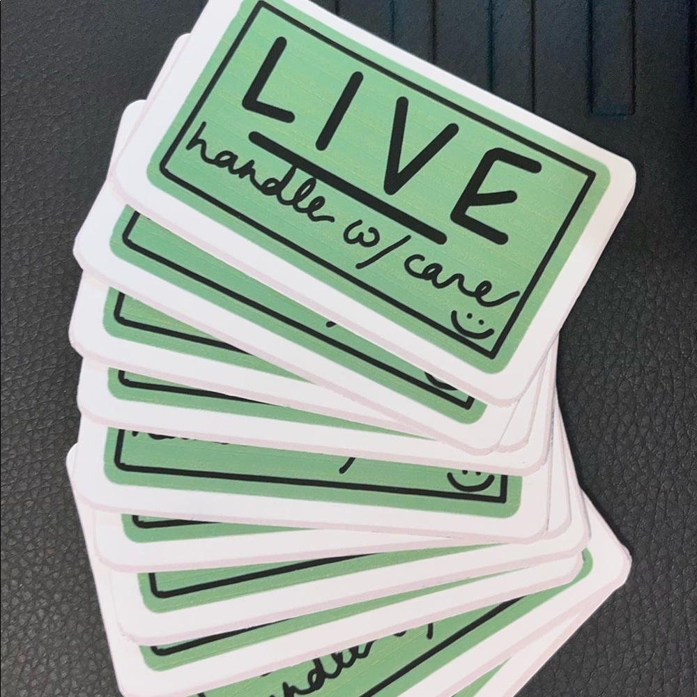 30 pack LIVE handle with care stickers